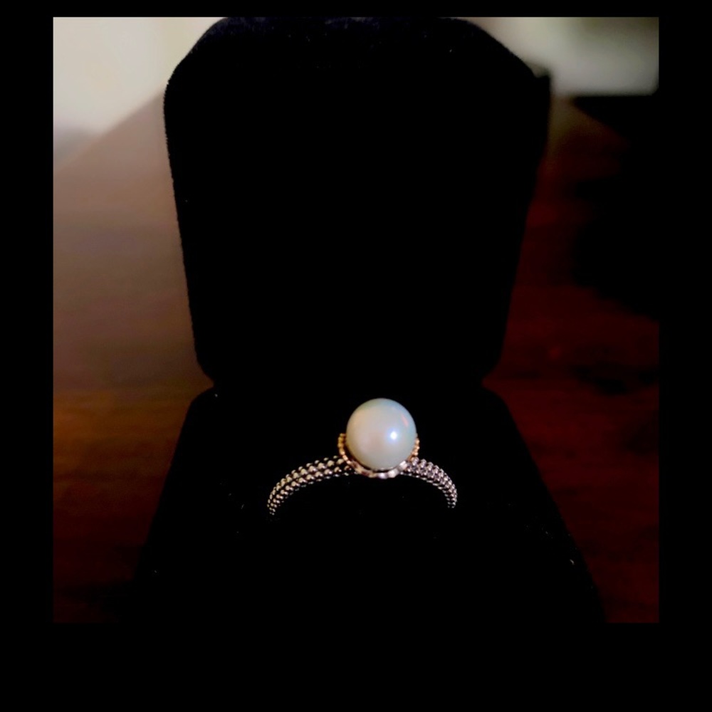 Freshwater pearl sterling silver &14k yellow gold